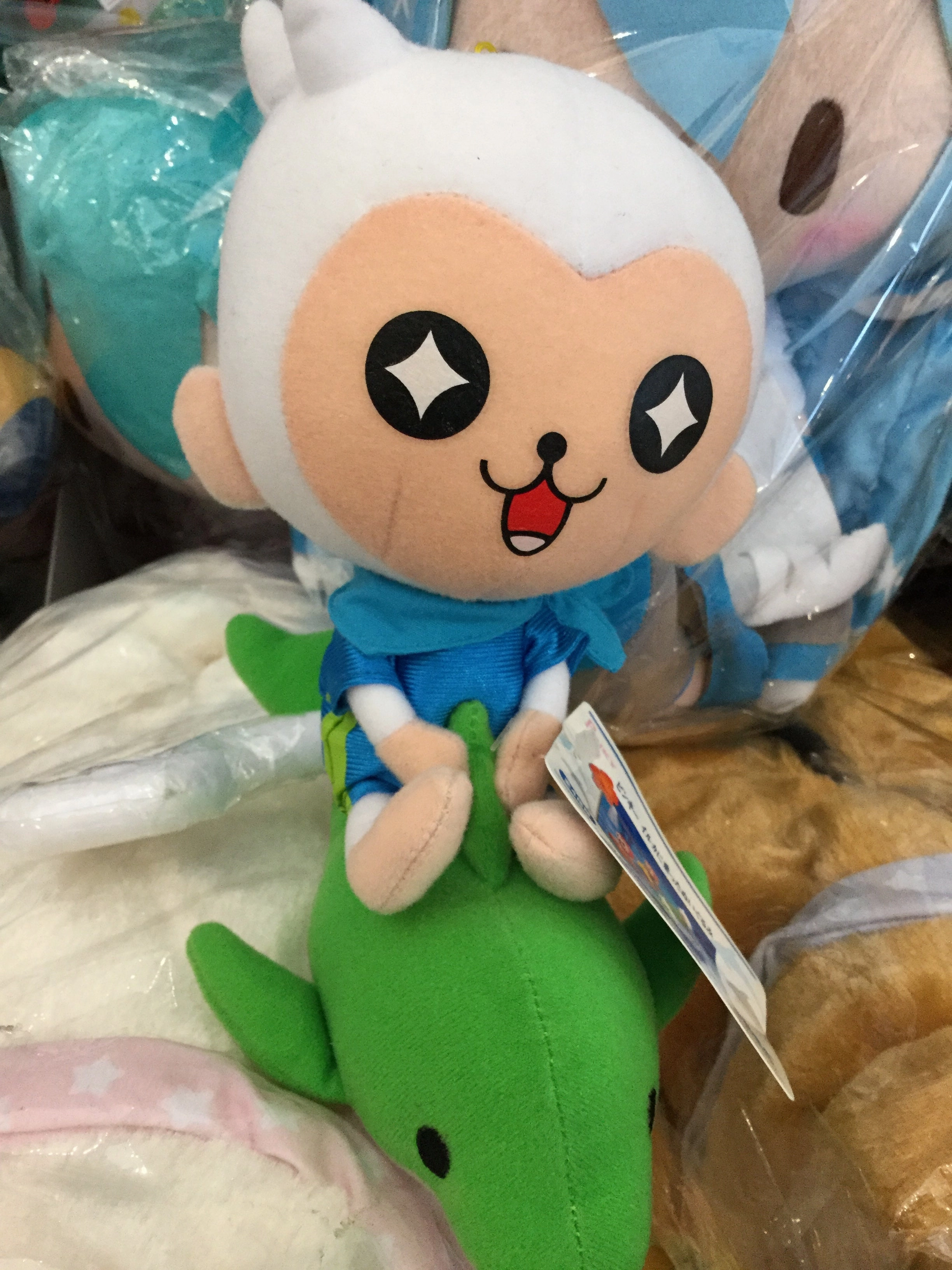 Silver Coated Chibi Figure Sega Pinky White Monkey on Dolphin Small Plush (In-stock)