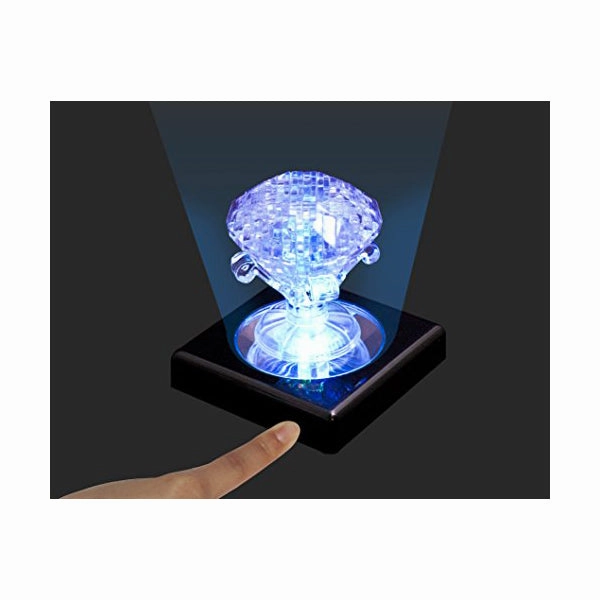 Puzzle Crystal Puzzle LED Light Display Stand (Black/white) Fantasy Art Chibi Decor
