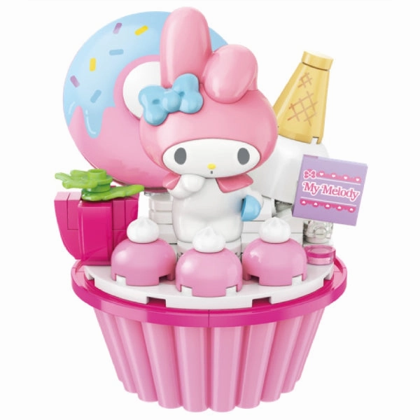 Chibi Figure Collectible Product Qman Sanrio Cupcake Building Block (Hello Kitty / My Melody / Cinnamoroll / Pompompurin / Kuromi) ?e ??? ??? ???_??