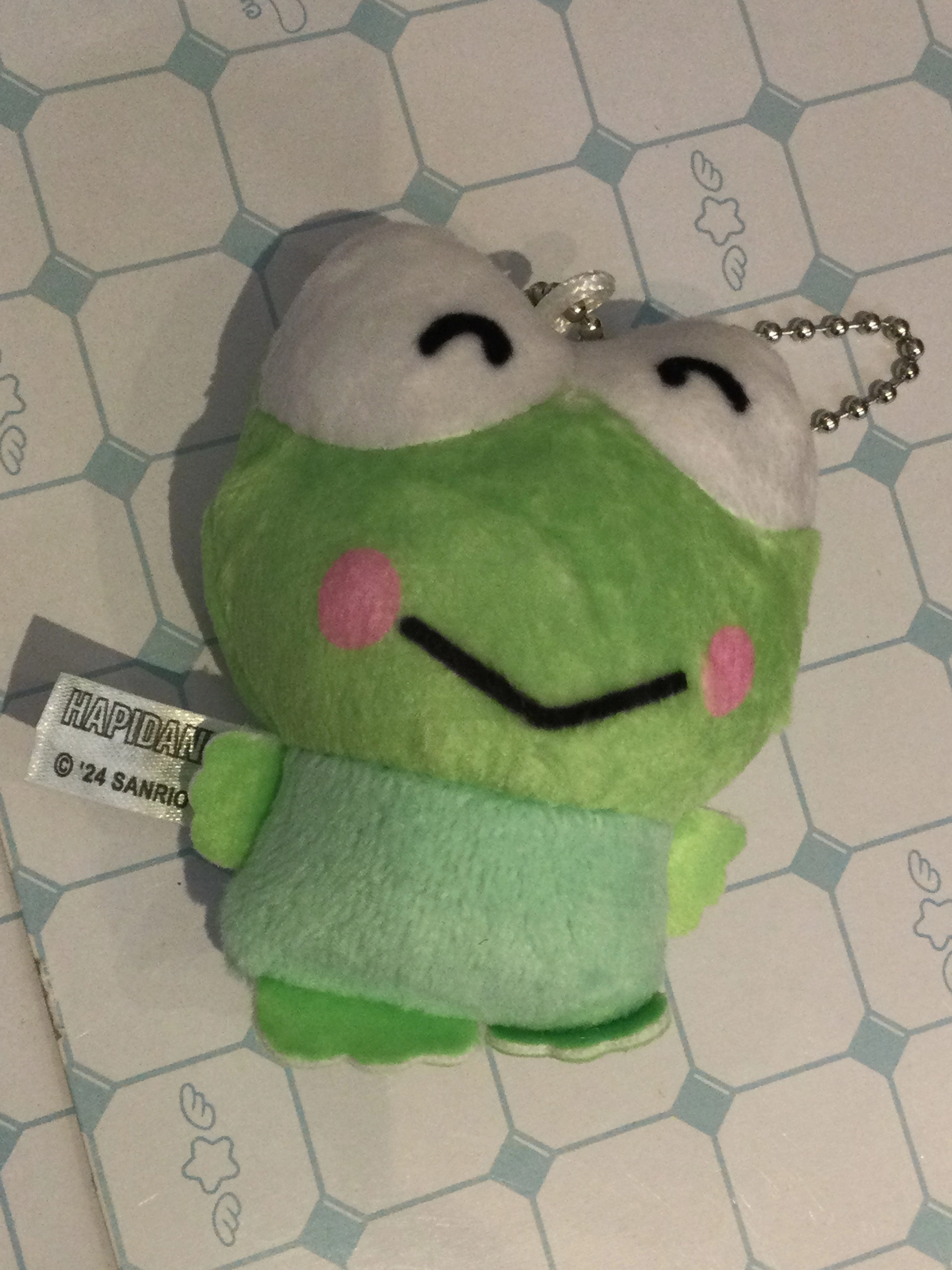 Sanrio Characters Hapidanbui Keroppi Classic Small Plush Keychain (In-stock) Art Model Eco Friendly