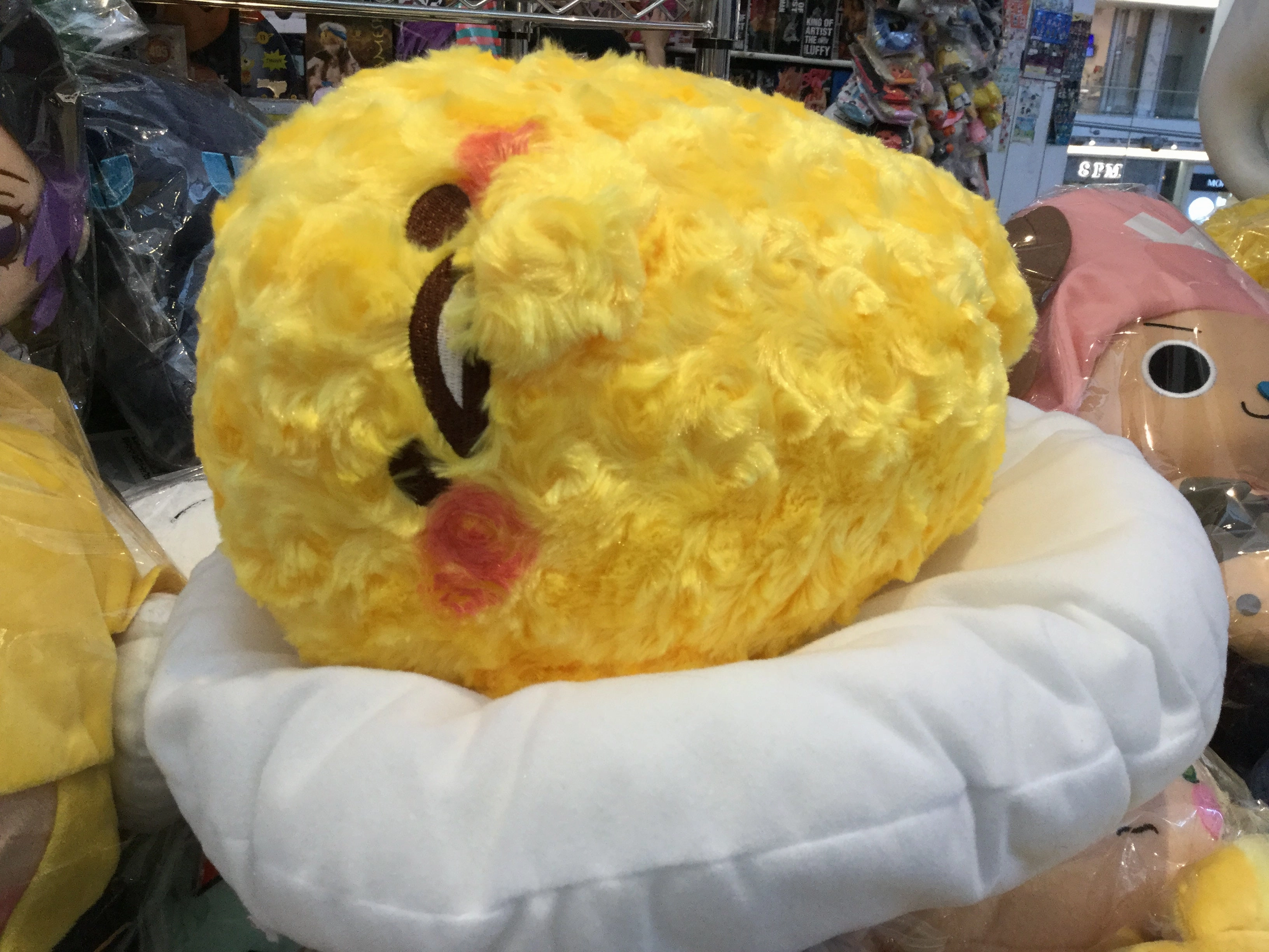 Modern Icon Narrative Display Sanrio Gudetama Lying Sideway Curly Fur Medium Plush (In-stock)