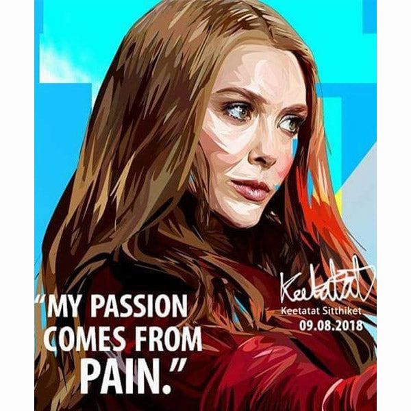 Award winning Scarlet Witch Marvel Pop Art Poster Wall Decoration Drawing