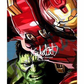 Limited Display Military Vehicle Pop Art Poster Wall Decoration Marvel Hulkbuster Vs Hulk