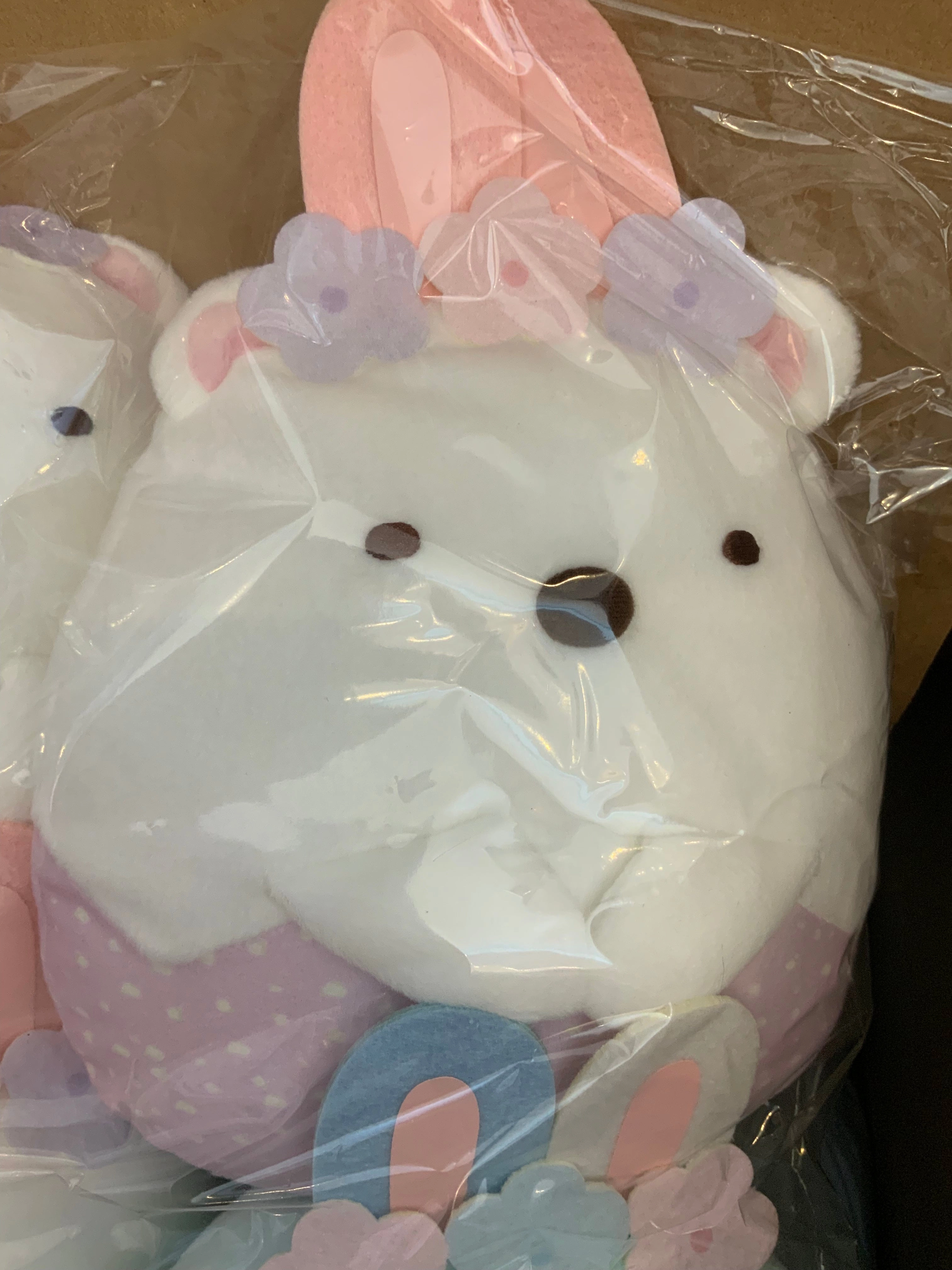 Sumikko Gurashi Happy Easter Bunny Shirokuma Medium Plush (In-stock) Age Appropriate Art Product