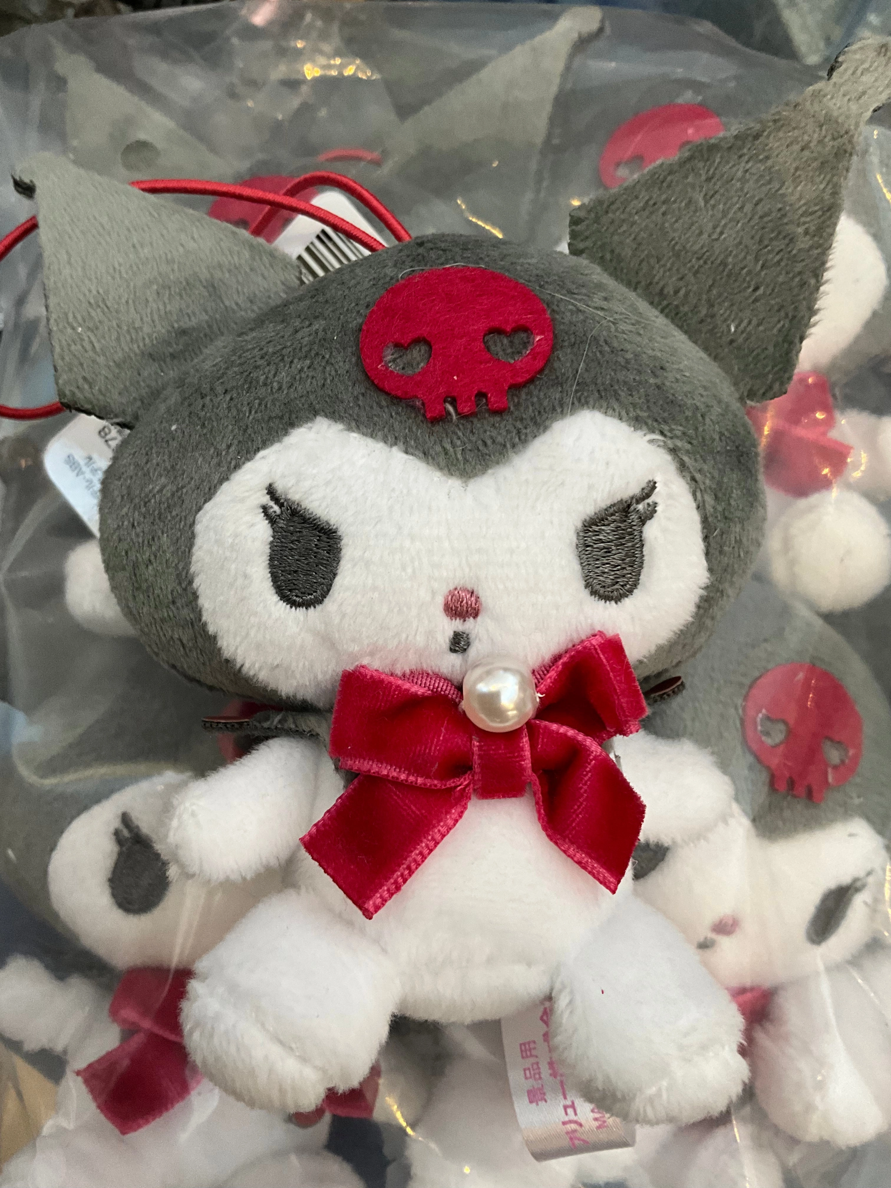 Hobby Group Sanrio Kuromi Red Velvet Ribbon Small Plush Keychain (In-stock)