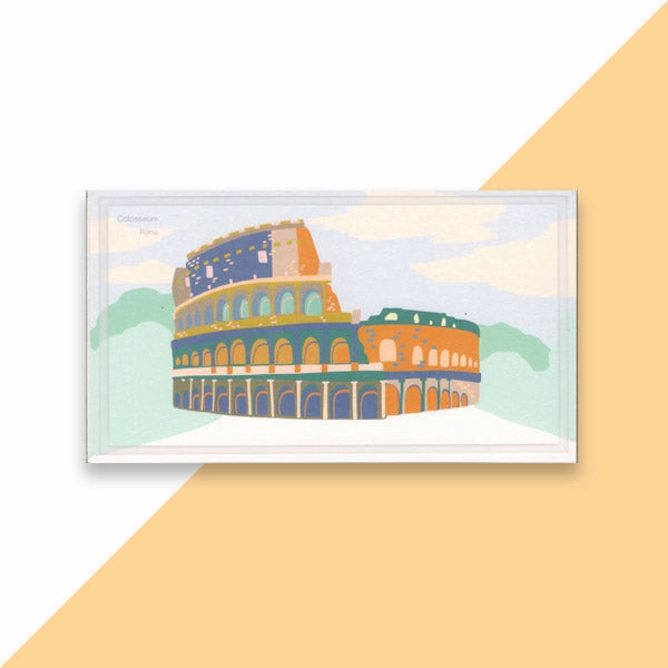 World Landmark Wood DIY 3D Puzzle & Postcard Roma Colosseum Action Decor Modernist Sculpture