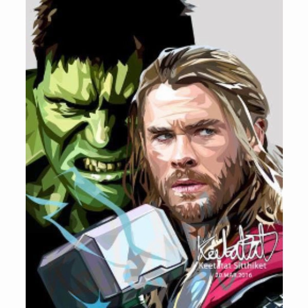 investment piece Pop Art Wall Decoration Drawing (Hulk VS Thor) ?b?t ???? ? Marvel