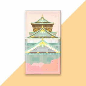 World Landmark Wood DIY 3D Puzzle & Postcard Osaka Castle Miniature Sculpture Master Collector